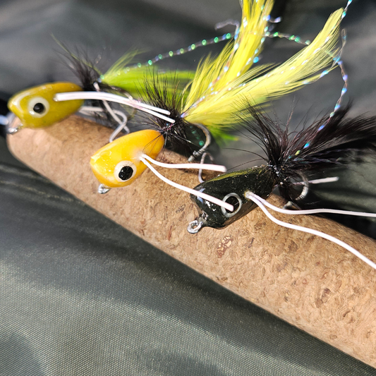 Bass Popper Set-Black Yellow and Green